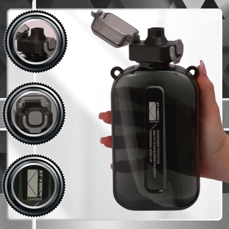 Sticla de 750 ml, sticla de apa sport TRESSARI pentru alergat, PC negru solid