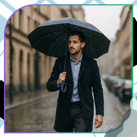 Umbrelă BLEUMARIN, umbrelă pliabilă automată ANTI-UV