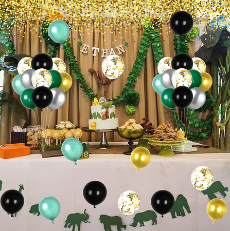 Set de 60 de baloane verzi cu confetti pentru ziua nuntii