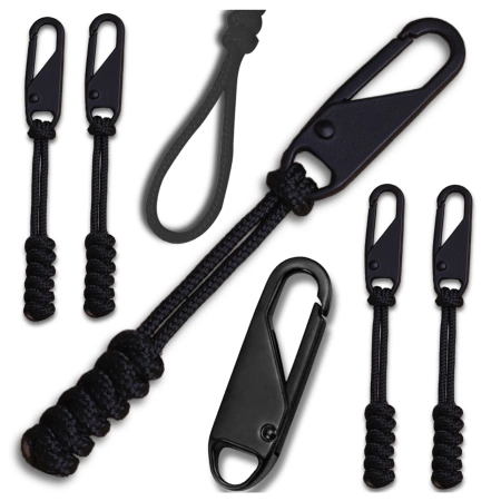 Set pandantive din metal negru, 5 piese, sfoară pentru fermoare