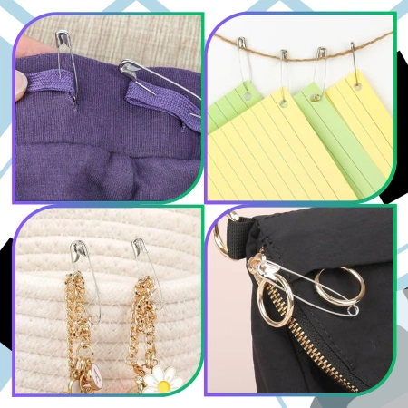 Agrafe 350 bucăți set agrafe mari mici argintii de croitorie