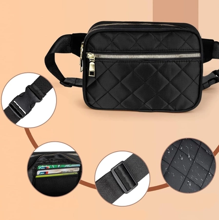 Negru impermeabil femei rinichi sachet curea de umăr sac de șold