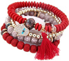 Set de pandantive de bratara multi margele si ciucuri