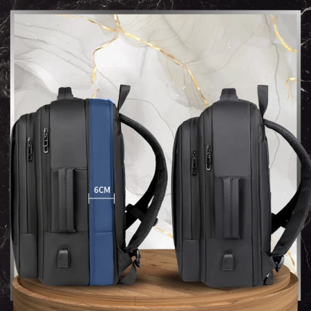 Rucsac de călătorie negru pentru bagaj de mână pentru avion, cabină de afaceri USB