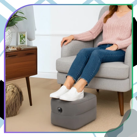 Pernă gri umflabilă confort pentru călătorie turistică