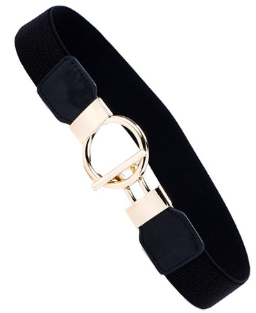 Cureaua de dama neagra pentru o rochie Elastic gold