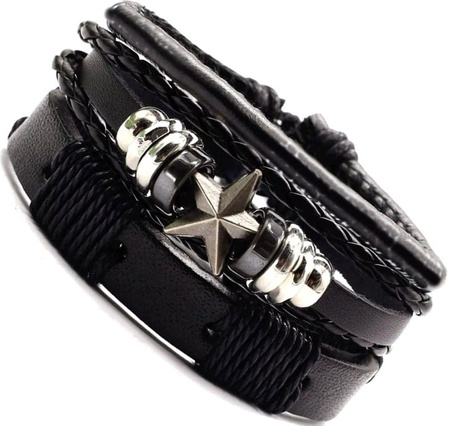 Punk Set Piele Black Rock Bratara