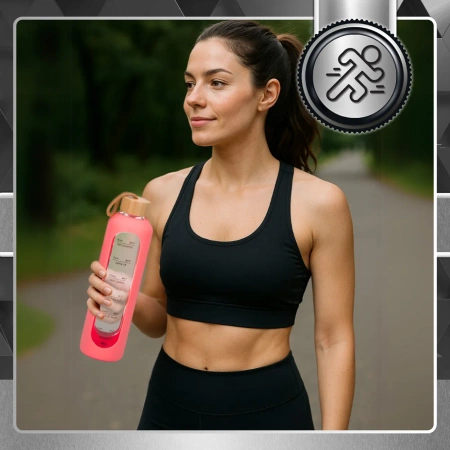 Sticla de sticla, 1000 ml, sticla solida de apa sport TRESSARI pentru alergat