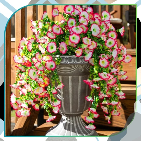 Agățat flori decorative bindweed artificial 3buc ghirlandă roz