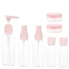 Set sticle de voiaj 8 piese pentru cosmetice, roz