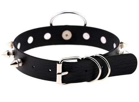 Colier din piele punk guler gotic choker cu vârfuri întunecate