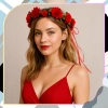 Coroana Rosie Bentita Flori Trandafiri Stil Boho