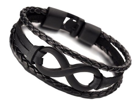 Brățară din piele unisex INFINITY Punk Strap