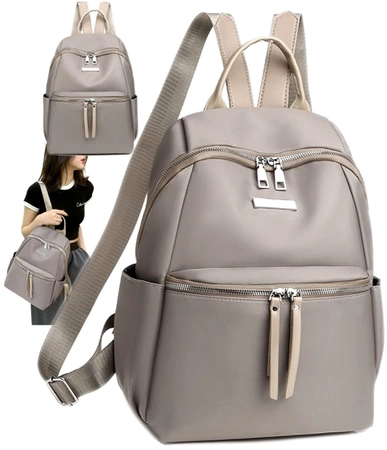 Rucsac de dama gri, rucsac urban, elegant, incapator