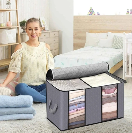 Organizator solid, geantă mare de garderobă pentru pături, lenjerie de pat, haine