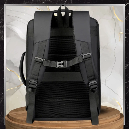 Rucsac de călătorie negru pentru bagaj de mână pentru avion, cabină de afaceri USB