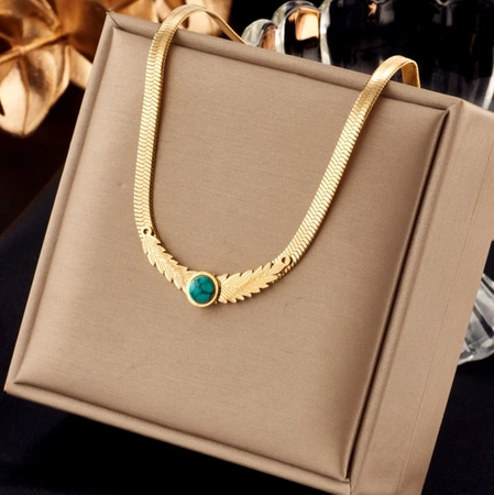 Colier de șarpe de aur, oțel chirurgical, ochi de aripă