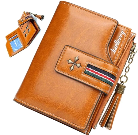 Poșetă clasică, portofel mic de damă retro maro