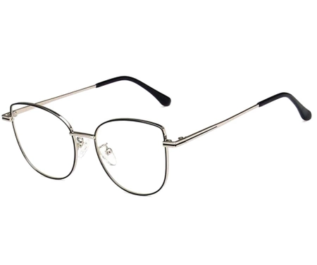 Ochelari de culoare argintii, eleganti cat-eye cu antireflex