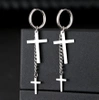 Cercei cruce de argint, otel chirurgical, eleganti, agatatori