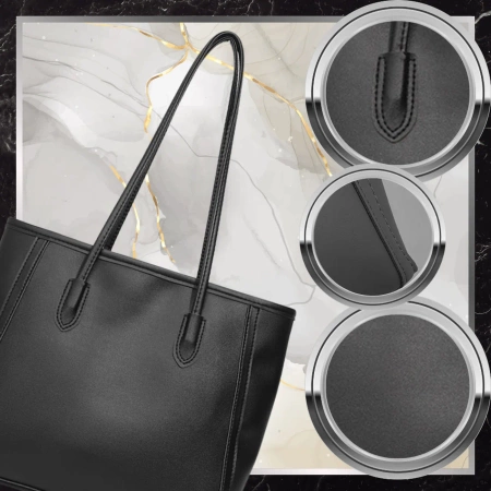 BAD&BAGS geanta shopper din piele de dama clasica neagra