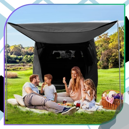 Cort portbagaj auto impermeabil pentru 2 persoane, negru