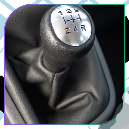 Peugeot Citroën buton schimbător piele cromat 5 trepte