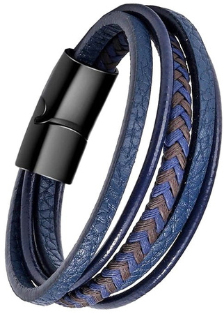 Brățară din piele pentru bărbați punk din oțel inoxidabil