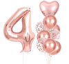 Set de 10 baloane roz pentru a patra aniversare