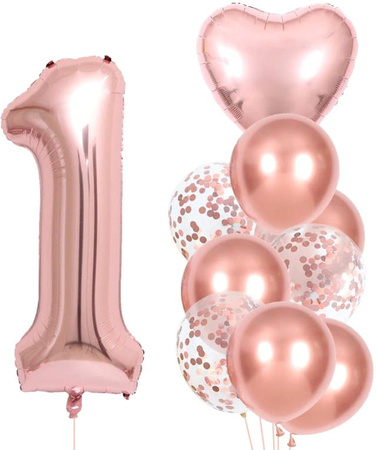 Set de 10 baloane roz pentru ziua de nastere