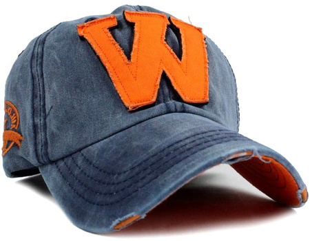 Şapcă de baseball din denim cu viziere cu literă W