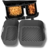 Inserție reutilizabilă din silicon pentru friteuză cu aer, 2 bucăți, tavă de copt gri