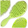 Perie flexibila pentru masaj si coafare a parului, verde delicat