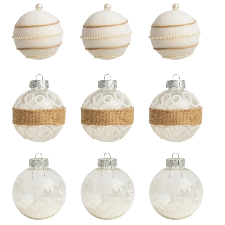 Set decorațiuni acrilice globuri de Crăciun 8 cm