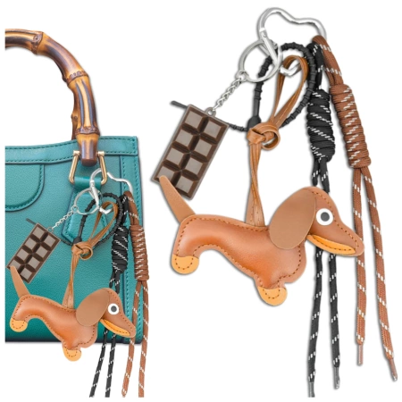 Breloc pentru chei, geantă, breloc, pandantiv, ciocolată, teckel maro