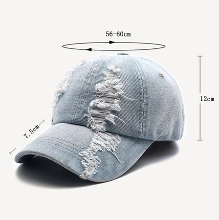 Baseball cap denim cu frecat all-rounder