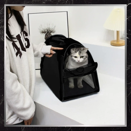 BAD&BAGS transport negru pentru geanta auto pentru caini mici