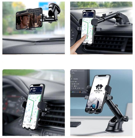 Suport negru telescopic pentru telefon auto