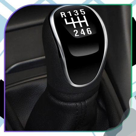 Buton schimbător de viteze Ford Mondeo cu 6 trepte Negru Crom