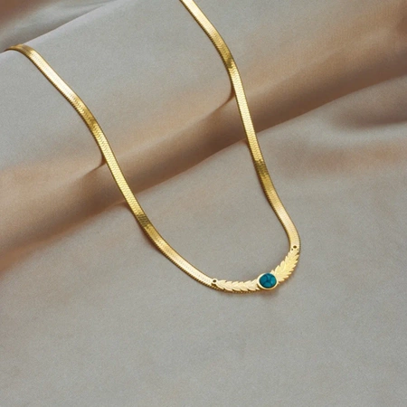 Colier de șarpe de aur, oțel chirurgical, ochi de aripă