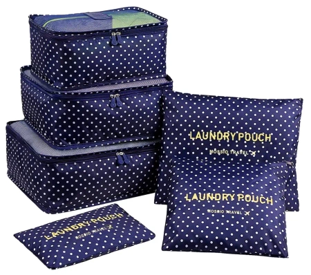 Set de călătorie cu 6 organizatoare de valize punctate