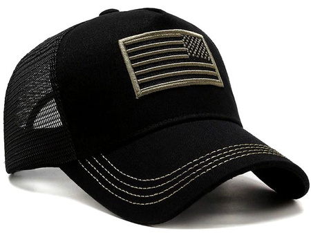 Șapcă militară aerisită cu steag din plasă