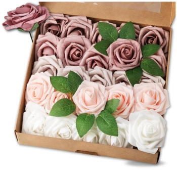 Set buchet trandafiri 25buc flori artificiale decorative trandafiri colorati