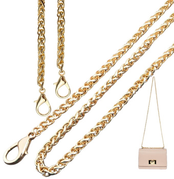 Curea geantă, lanț lung din metal auriu