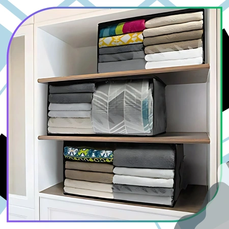 Set organizator 3 piese, geanta dulap pentru asternuturi, haine, mare