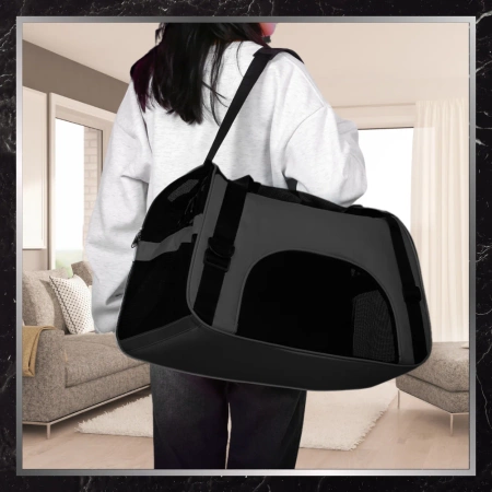 BAD&BAGS transport negru pentru geanta auto pentru caini mici