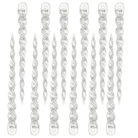 Globuri de Crăciun în formă de țurțur, pandantiv, 12 buc., 15 cm, transparente