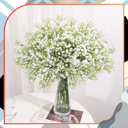 Flori artificiale buchet decor flori mici albe 10buc