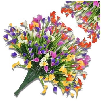 Flori artificiale crini colorati decor buchet calla 5buc