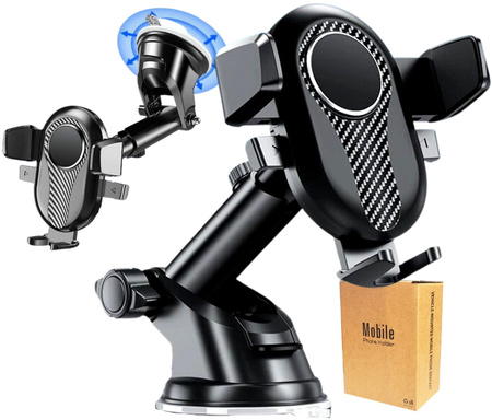Suport telescopic auto pentru telefon, negru
